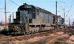 CNJ, Central of New Jersey SD40 3063, PC Penn Central U25C 6509 at the Meadows, Kearny, New Jersey..  November 15, 1976.  